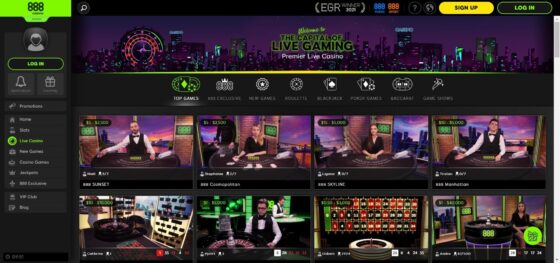 888 Casino live