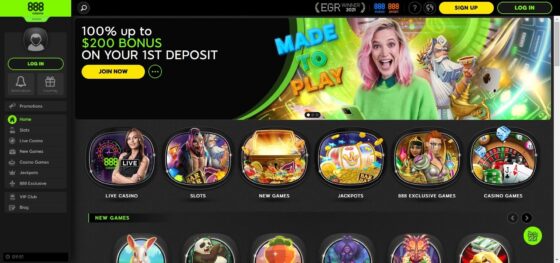 Officiële website van het 888 Casino