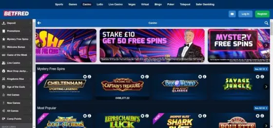 Officiële website van het Betfred Casino