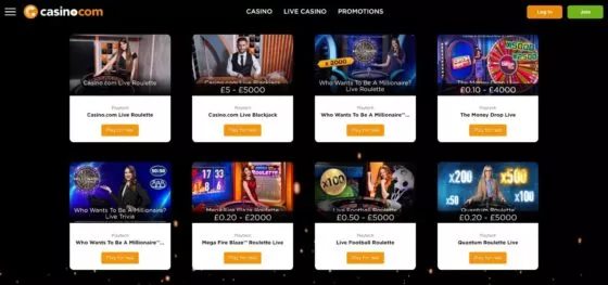 Casino.com live
