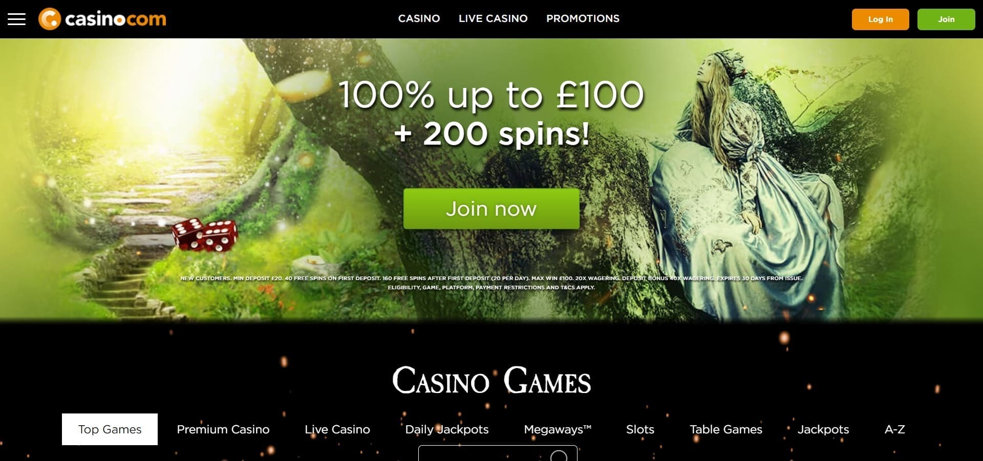 Official website of the Casino.com