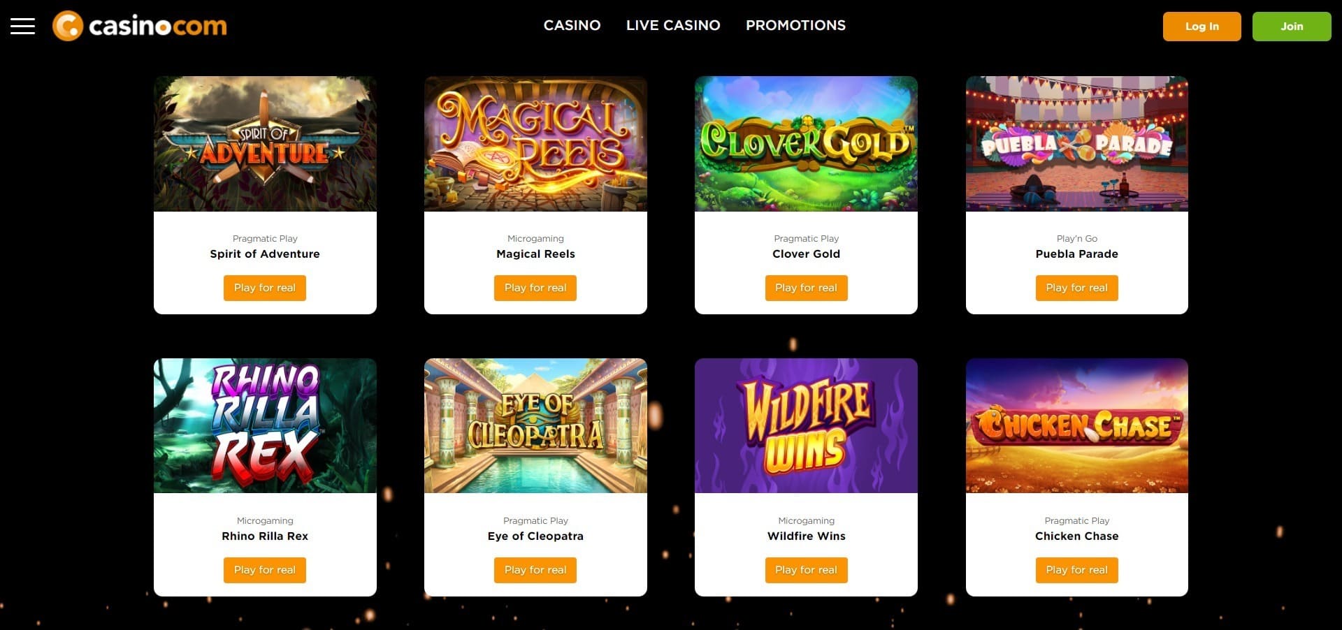 Casino.com slot machines
