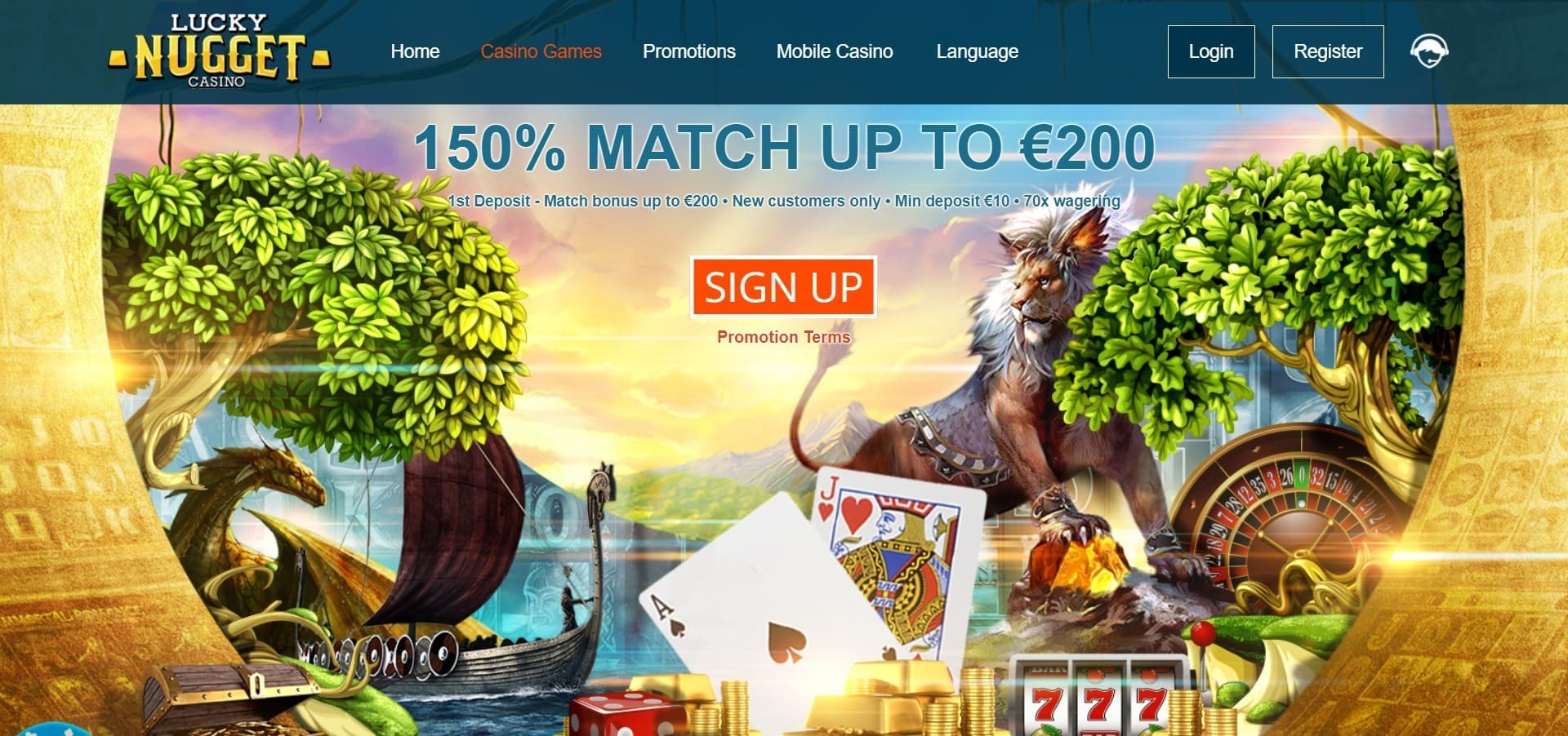 Officiële website van het Lucky Nugget Casino