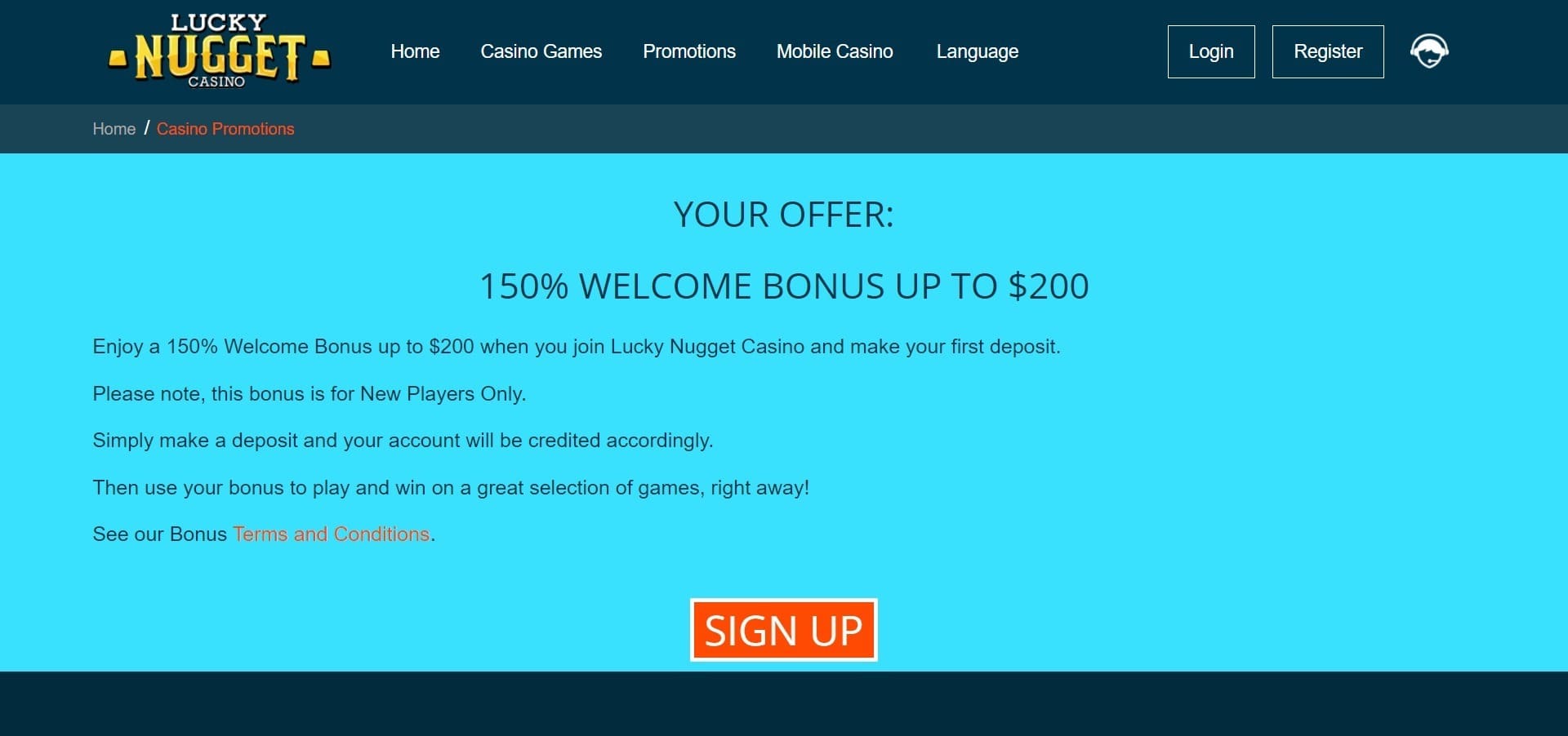 Lucky Nugget Casino Bonussen