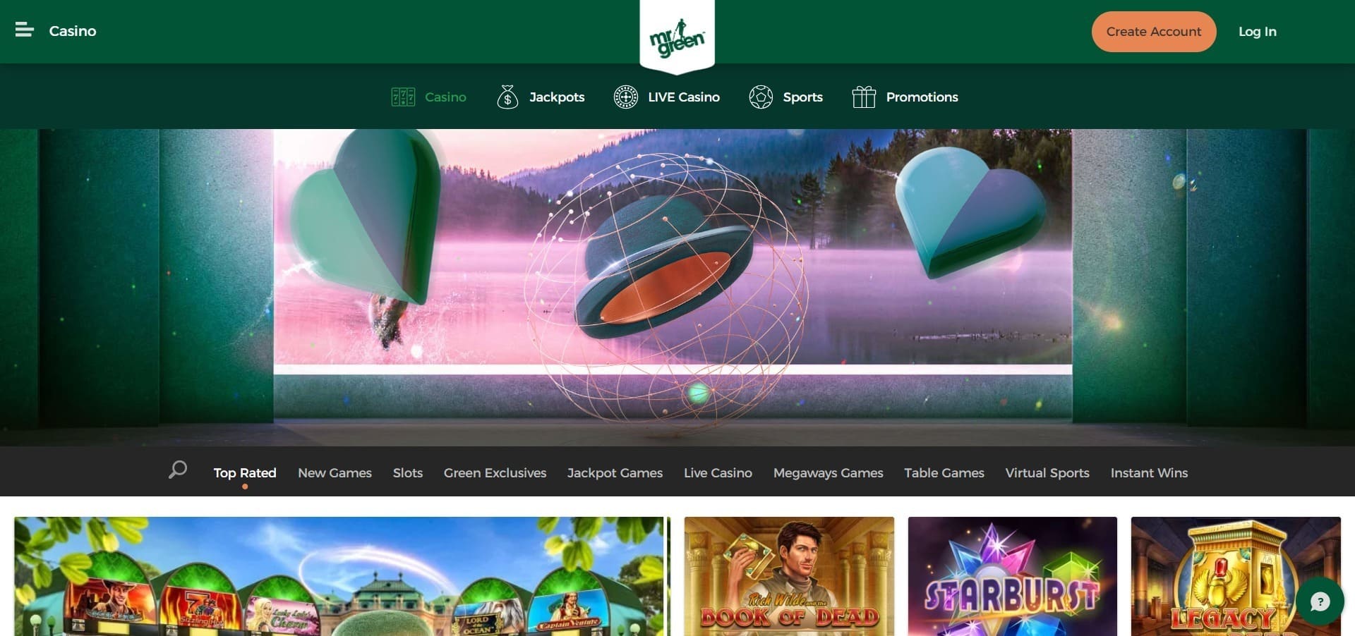 Officiële website van het Mr Green Casino