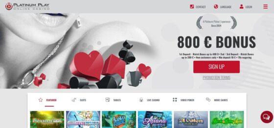 Officiële website van het Platinum Play Casino