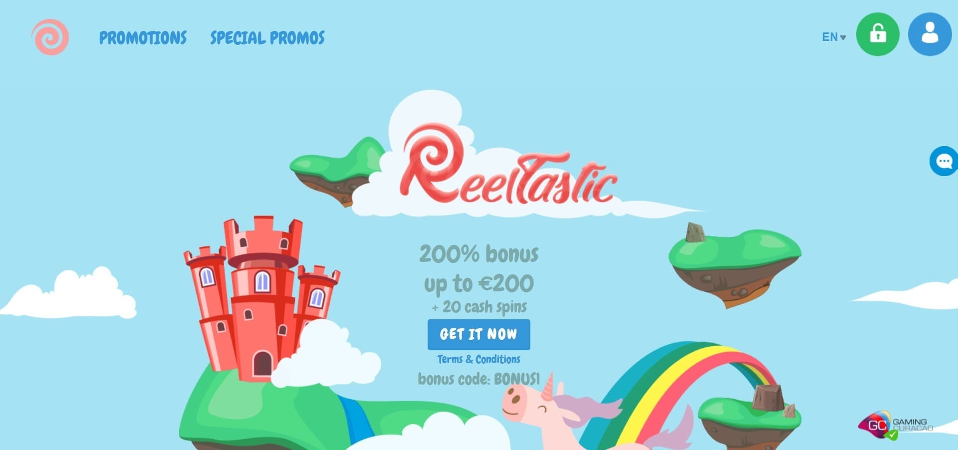 Officiële website van het Reeltastic Casino
