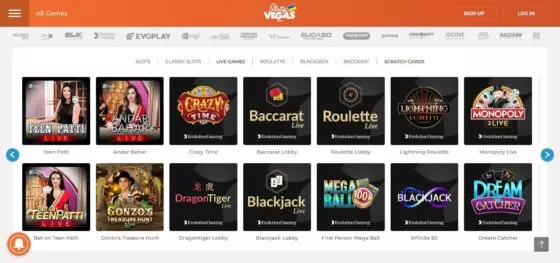 Slotty Vegas Casino live