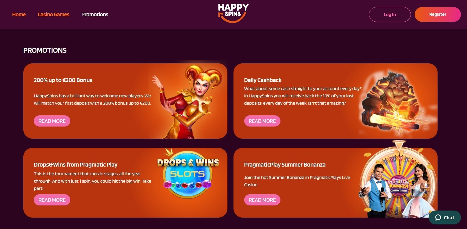 Bonussen HappySpins Casino