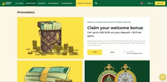 Bonussen Mason Slots Casino