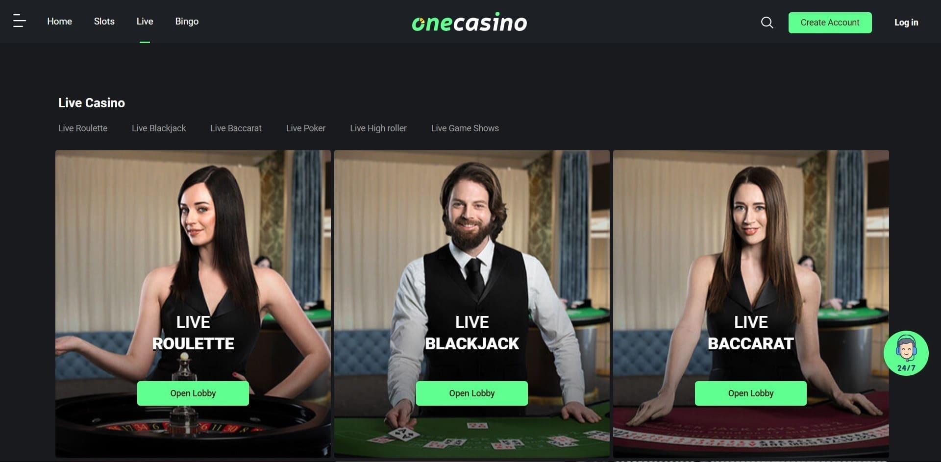 One Casino live