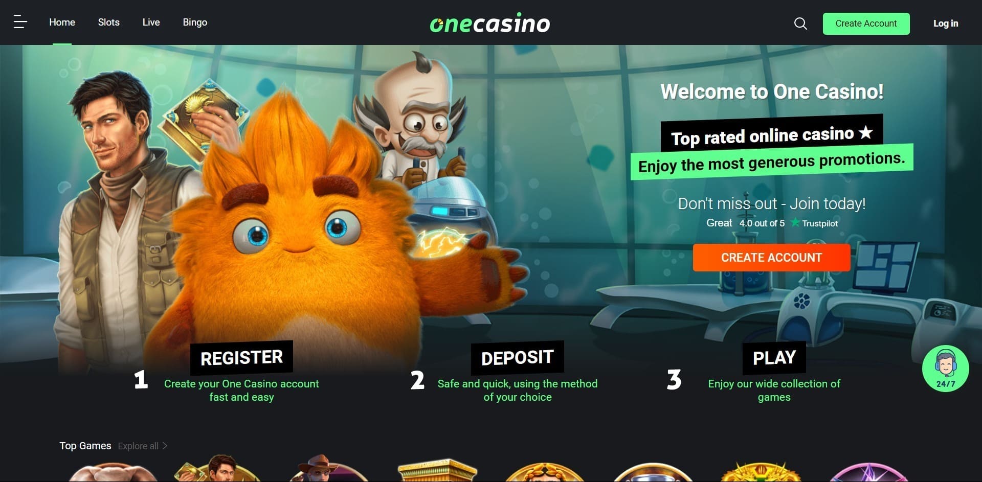 Officiële website van het One Casino