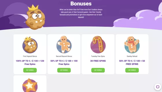 Bonuses Cookie Casino