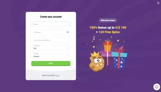 Registration Cookie Casino