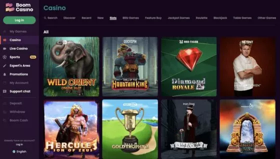 Boom Casino slot machines