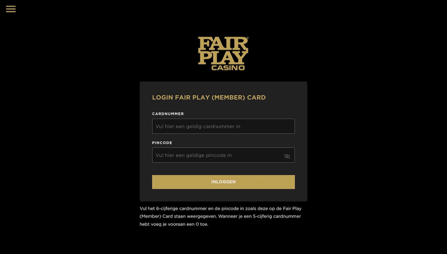 Registratie Fair Play Casino
