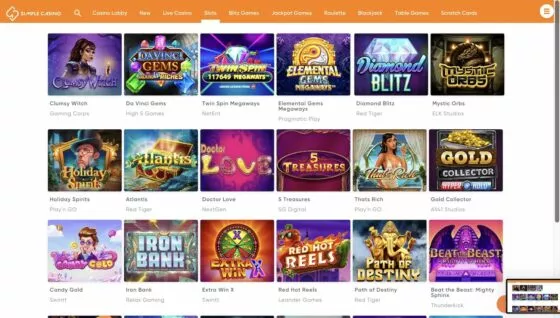 Simple Casino slot machines