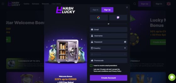 Hashlucky registratie