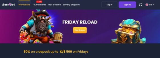 Betybet casino herlaadbonus