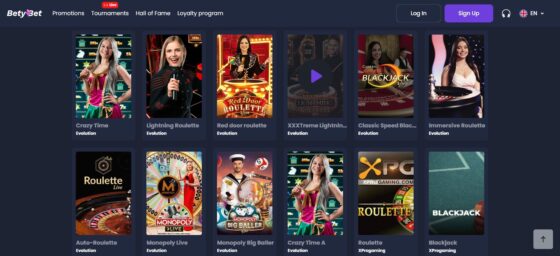 Betybet live casino