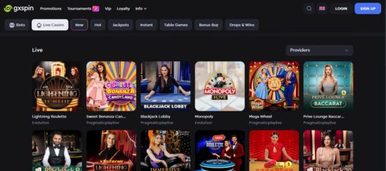 GxSpin casino live