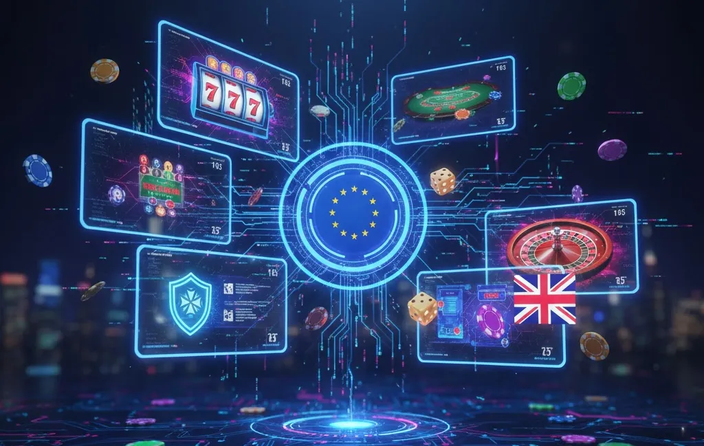 Illustratie van Europese goksites