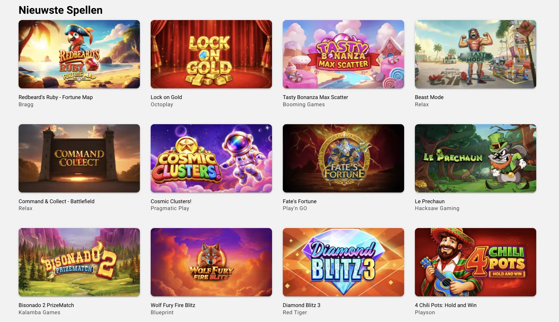 De nieuwe slots van Leo Vegas